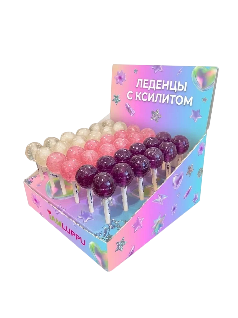 Витринная коробка с леденцами с ксилитом